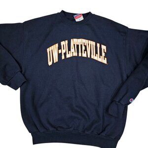 University of Wisconsin Platteville Pioneers UWP Crewneck Sweatshirt M Navy Blue